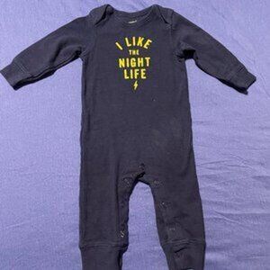 🔥6/$10🔥 Carter's Baby Coveralls, 6 Months, "I Like the Night Life"